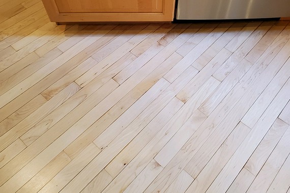 Stripped, Sanded, Refinished Hardwood Floor