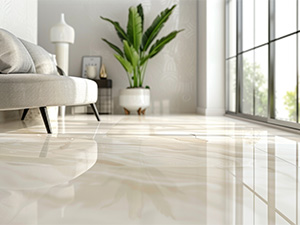 Polished marble floor